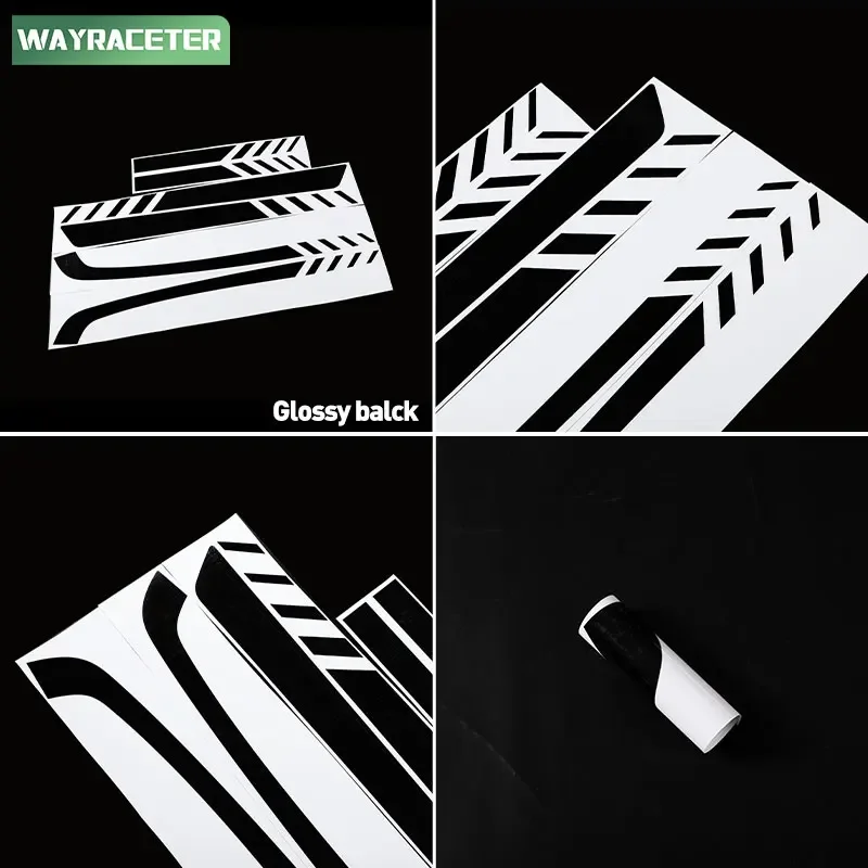6 Pcs/Set Edition RTR Car Engine Cover Door Side Stripes Rear Fender Sticker Decal For 2024 2025 2026 Accessories