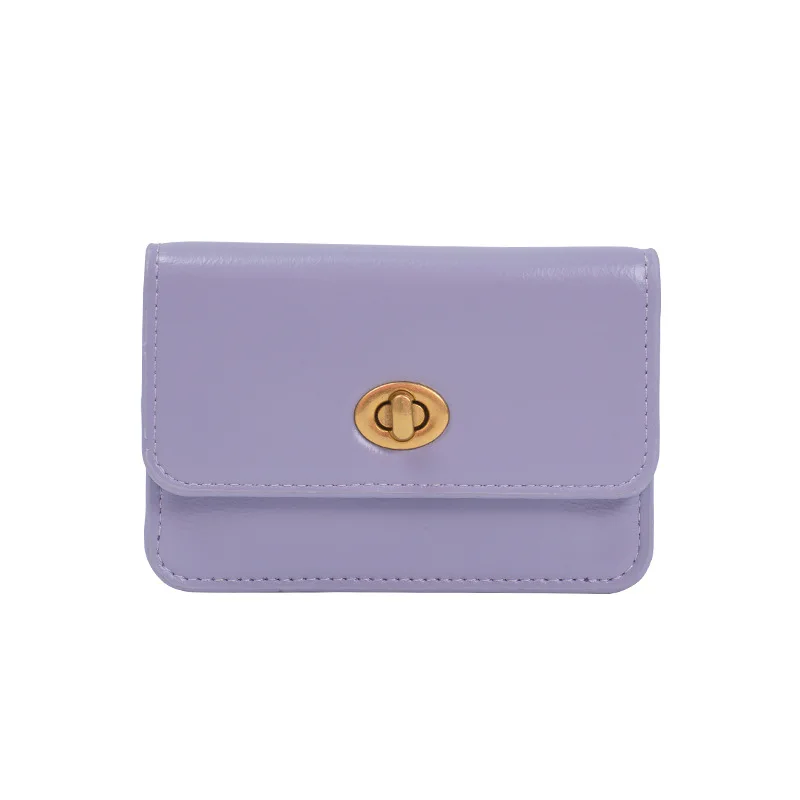 Porte-cartes de crédit rétro en cuir véritable pour femme, initiales personnalisées, portefeuille mince, lettres gravées, rabat de verrouillage, mini sac à main, mode de luxe