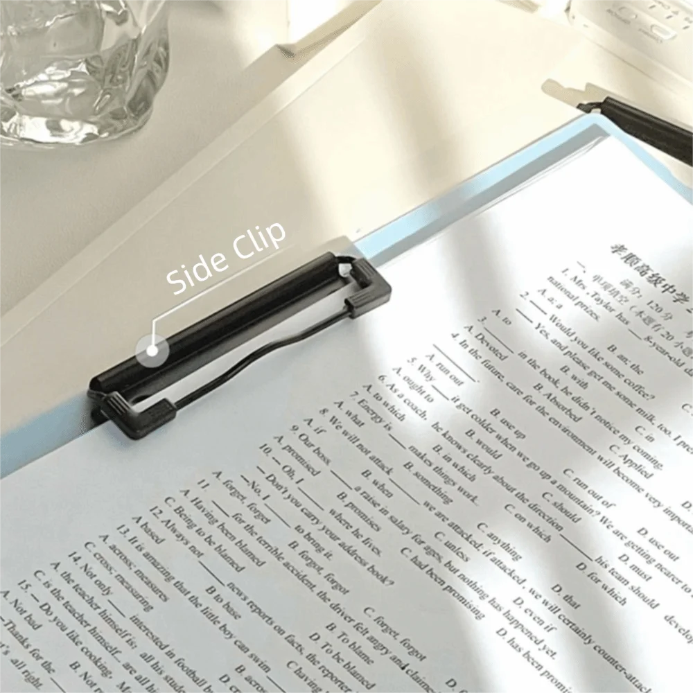 

Durable Multi Functional A4 File Folder Large Capacity Double Clips Clipboard Writing Pad Office Use