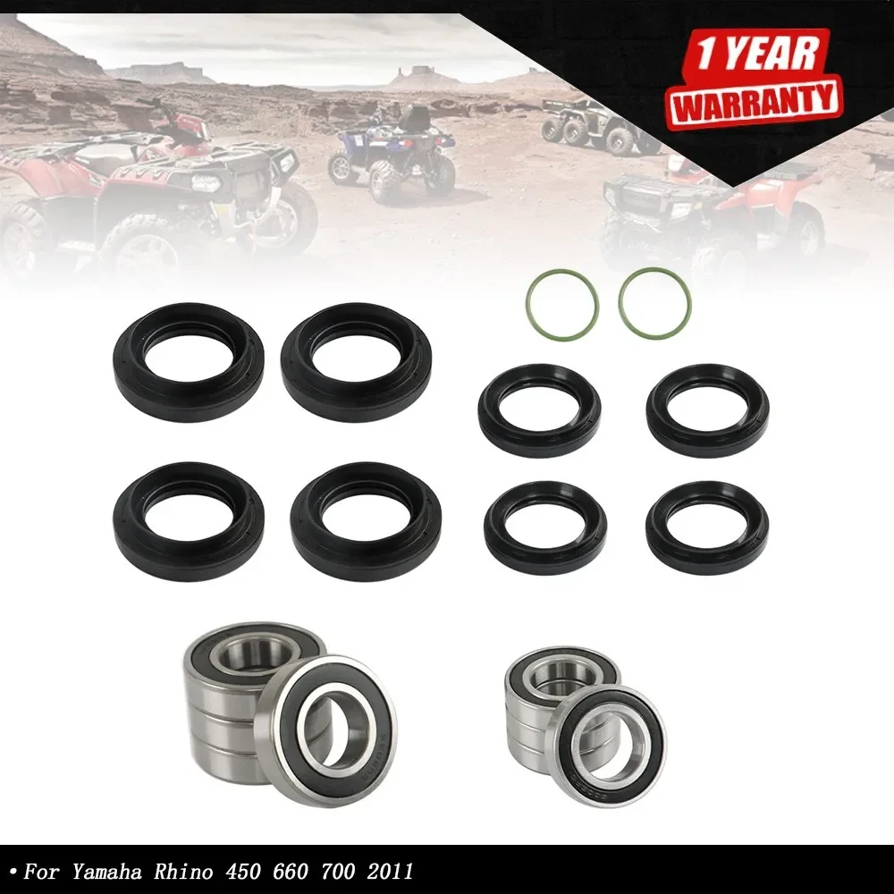 For Yamaha Rhino 450 660 700 2012 New Front Rear Wheel Bearings Seals Kits