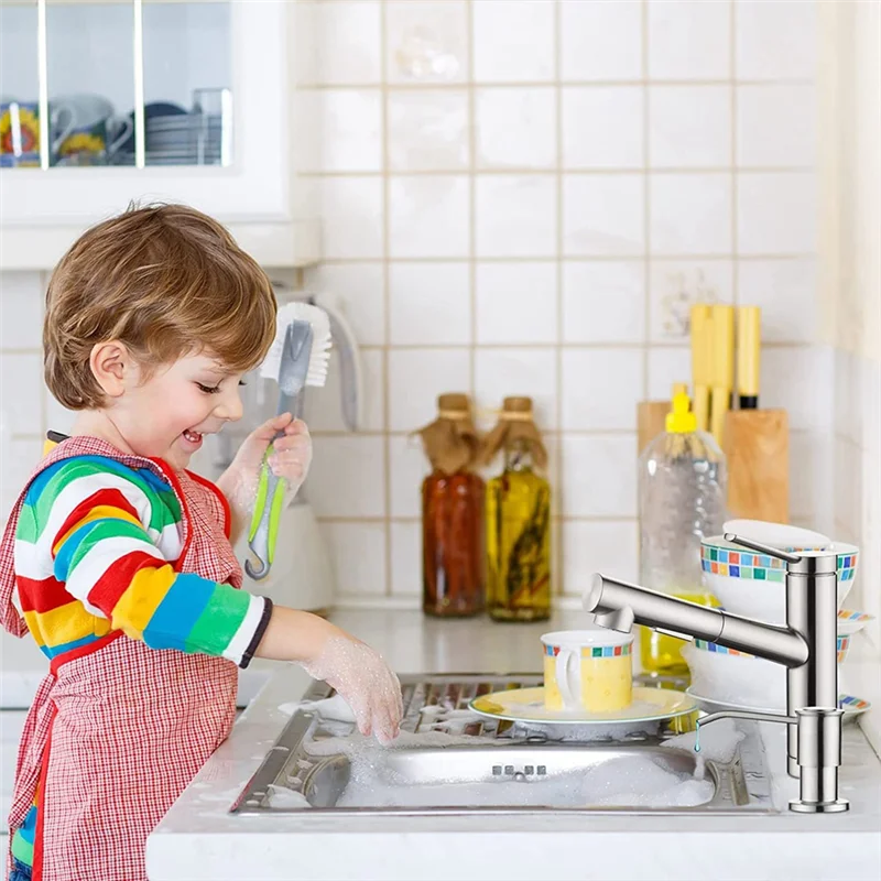 

【Новинка-распродажа】Настольный хромированный дозатор мыла для кухонной мойки, встроенный дозатор для ванной комнаты