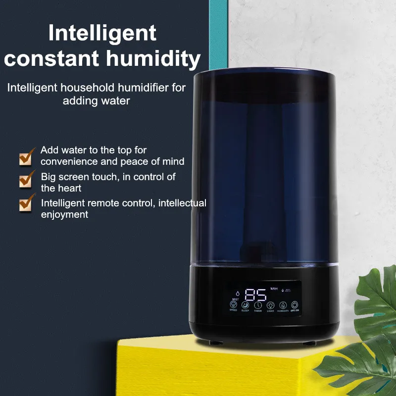 #￥4.5L Black Humidifier for Bedroom & Office, 300ML/H Ultrasonic Cool Mist, Quiet Operation, Auto Shut-Off, BPA-Free Water Tank