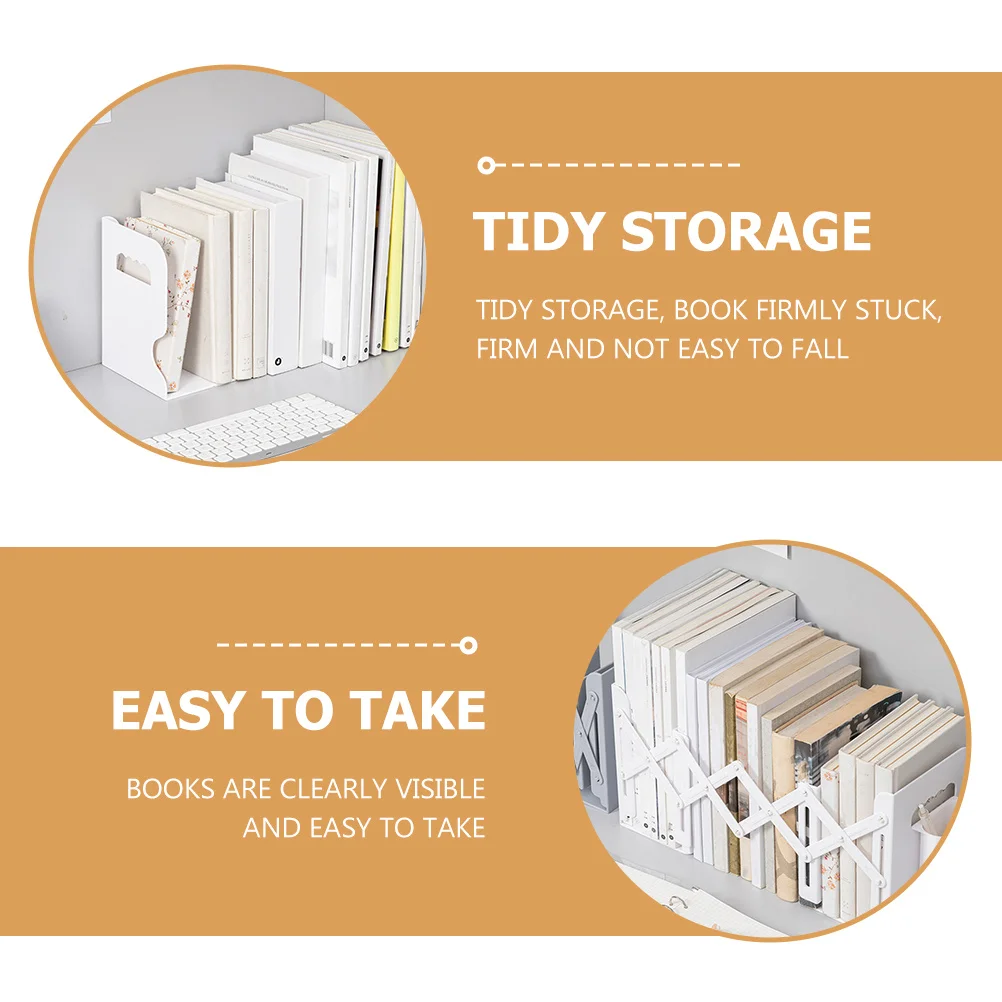 

Telescopic Bookend Adjustable Bookshelf Pen Holder Desktop Book Organizer Solid Construction Housewarming Gift