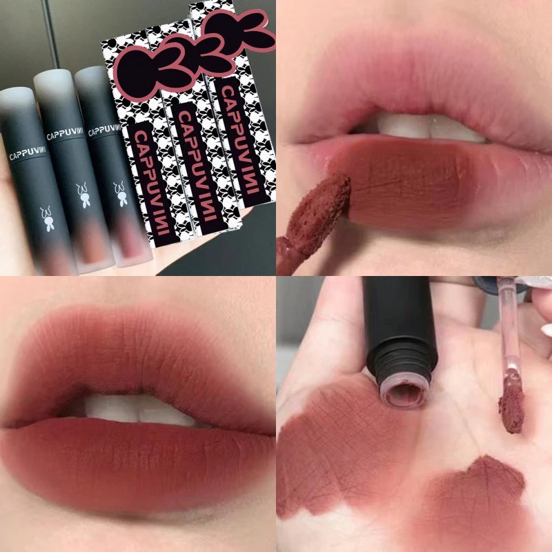 Reverse Macaron Lip Mud Lip glaze Matte mist Velvet White Lip Gloss Student Affordable lipstick