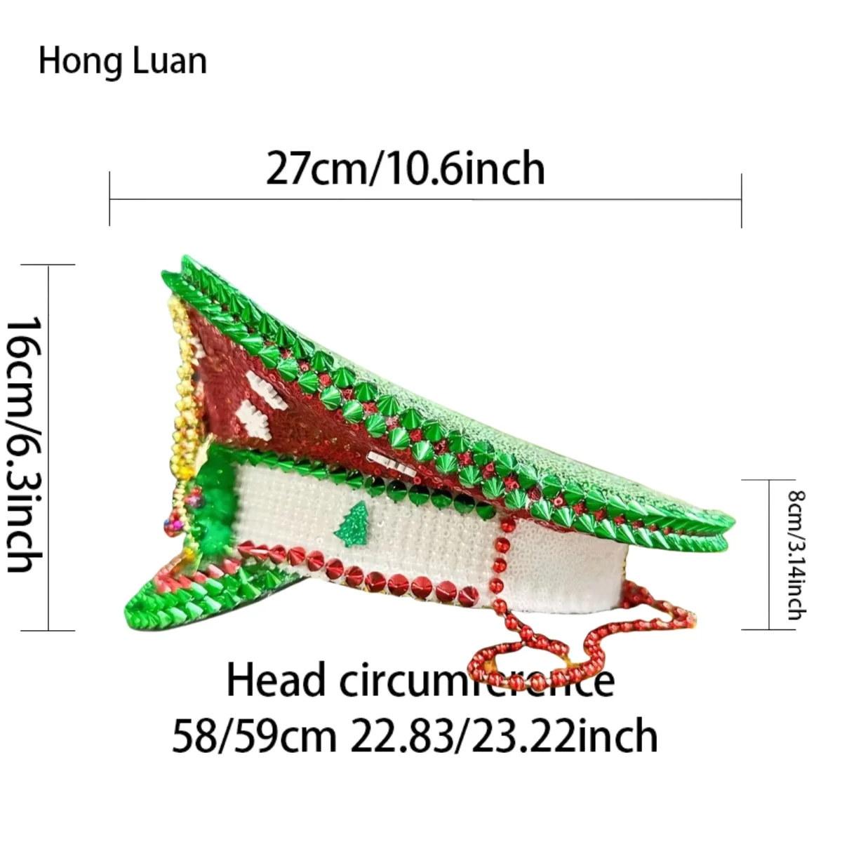 HongLuan  Halloween Costume Hat, Captain Hats Rhinestone for Burning Man Festival Woman, Cosplay Female Accessories