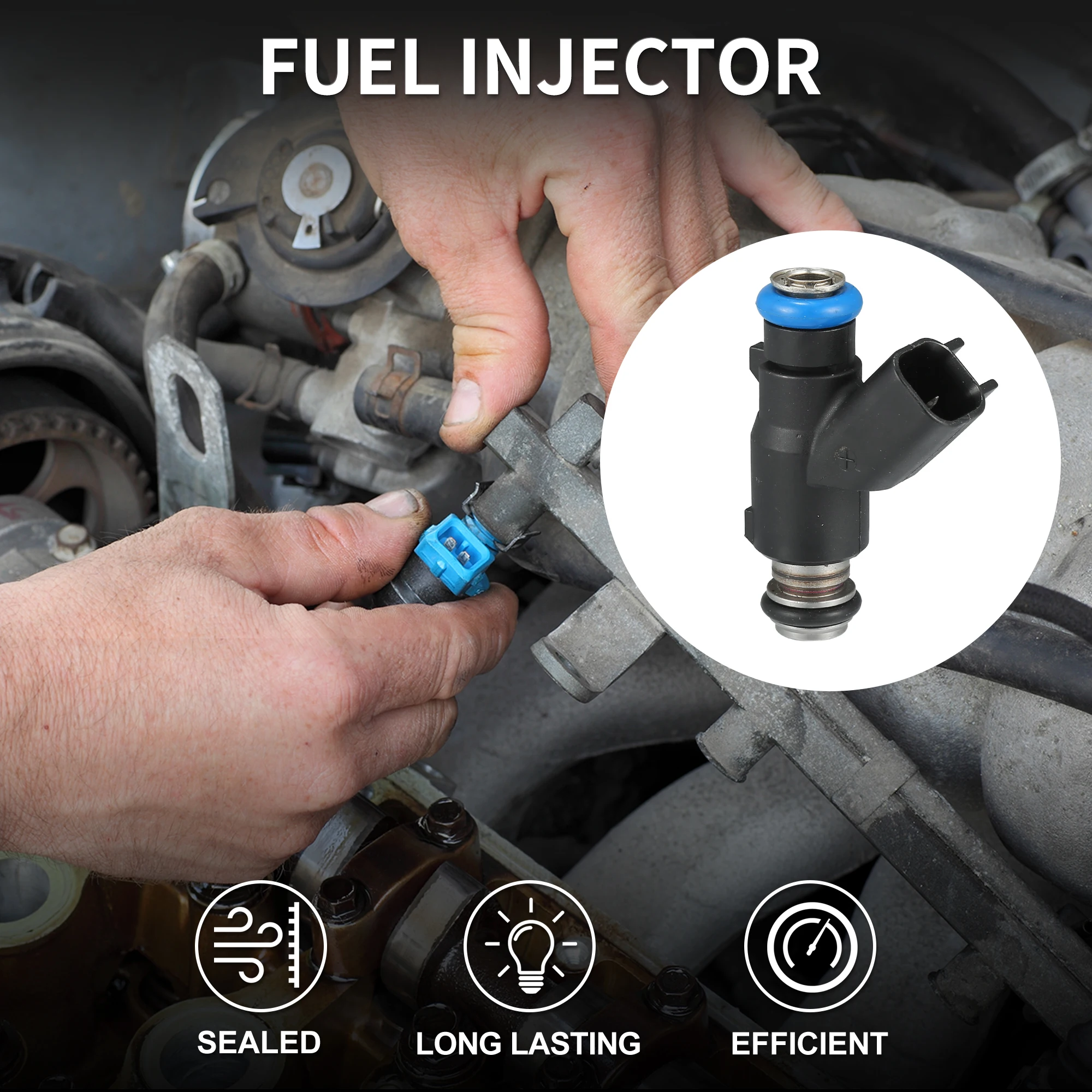 

UXCELL Fuel Injector No.12613411 for Chevrolet Silverado 1500 10-13 4.8L Black 8 Pcs