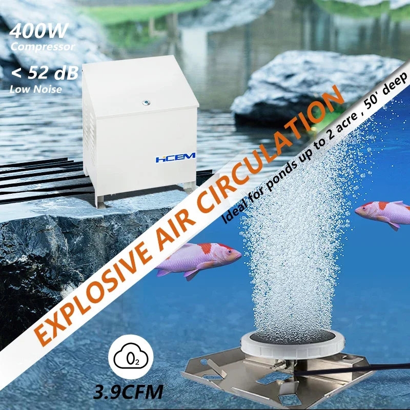 Silent Solar Fish Pond Aerator Pump Rocking Piston New Condition Wall Post Cabinet Compressor Core Engine Motor Silent