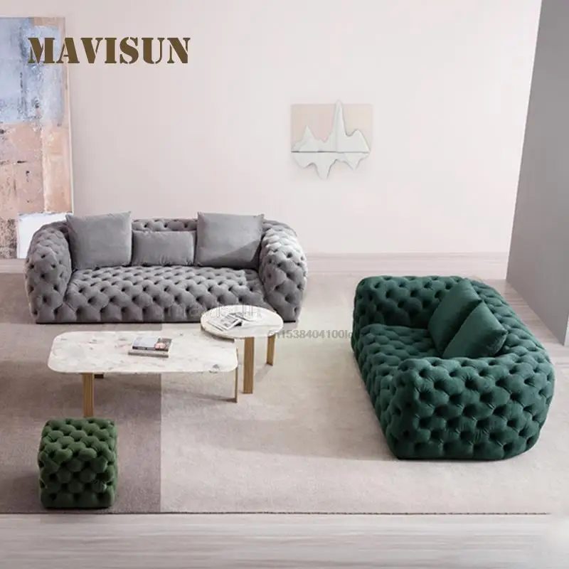 Living Room Furniture Lazy Sofa Customized Color Size Italian Fabric Combination Sofa Flannel Leisure Sofa