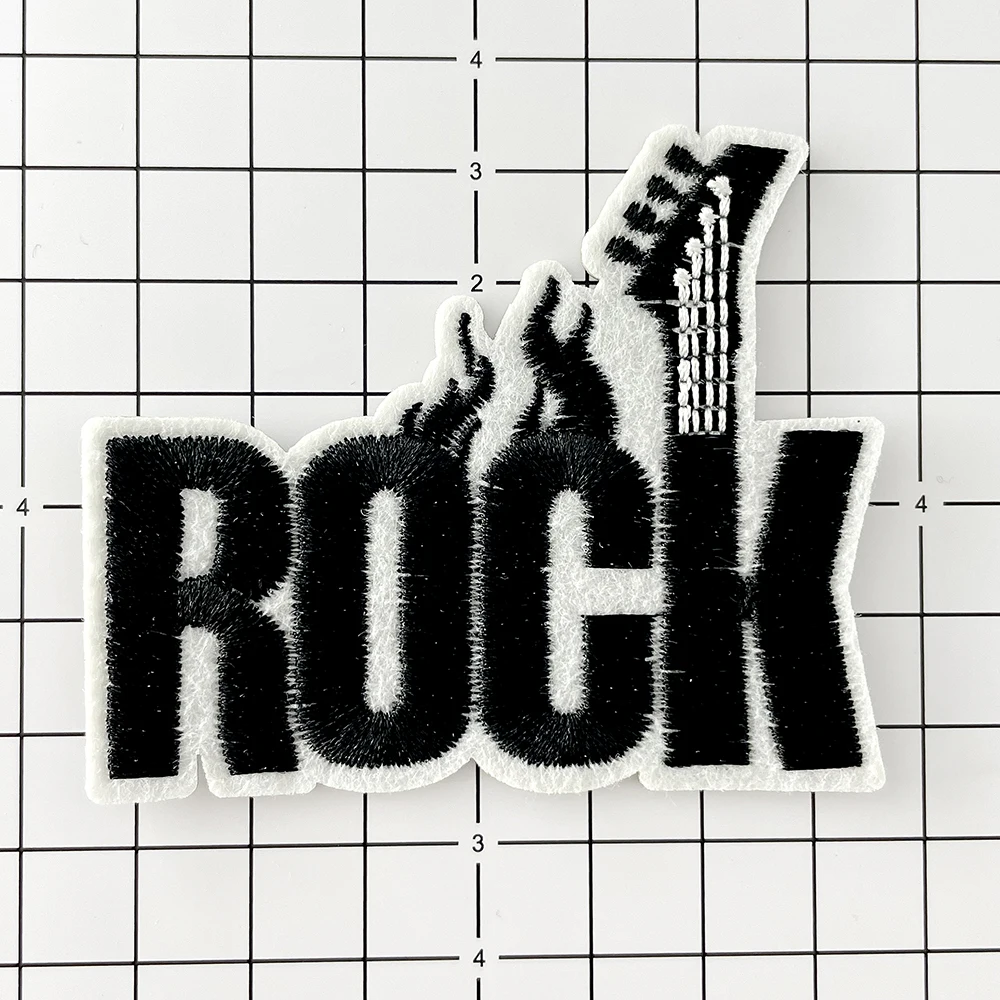 Rock Guitar Band Iron on Patches Embroidered Applique Iron on Patch Clothes Apparel Accessories Cover Repair Hole Stickers