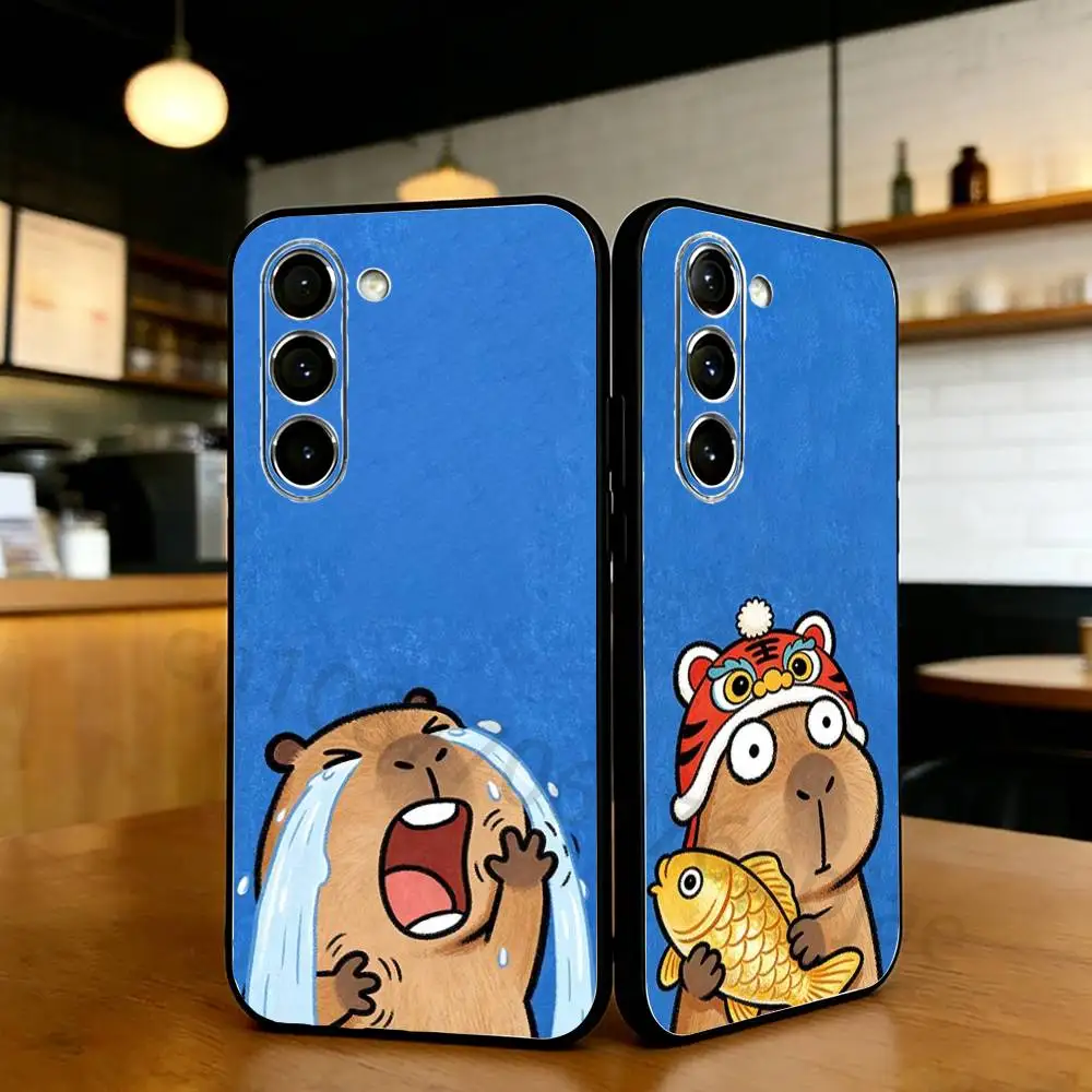 

Cute Capybara Phone Case For Samsung S20,21,22,23,24,25,26 plus,ultra Silicone Cover
