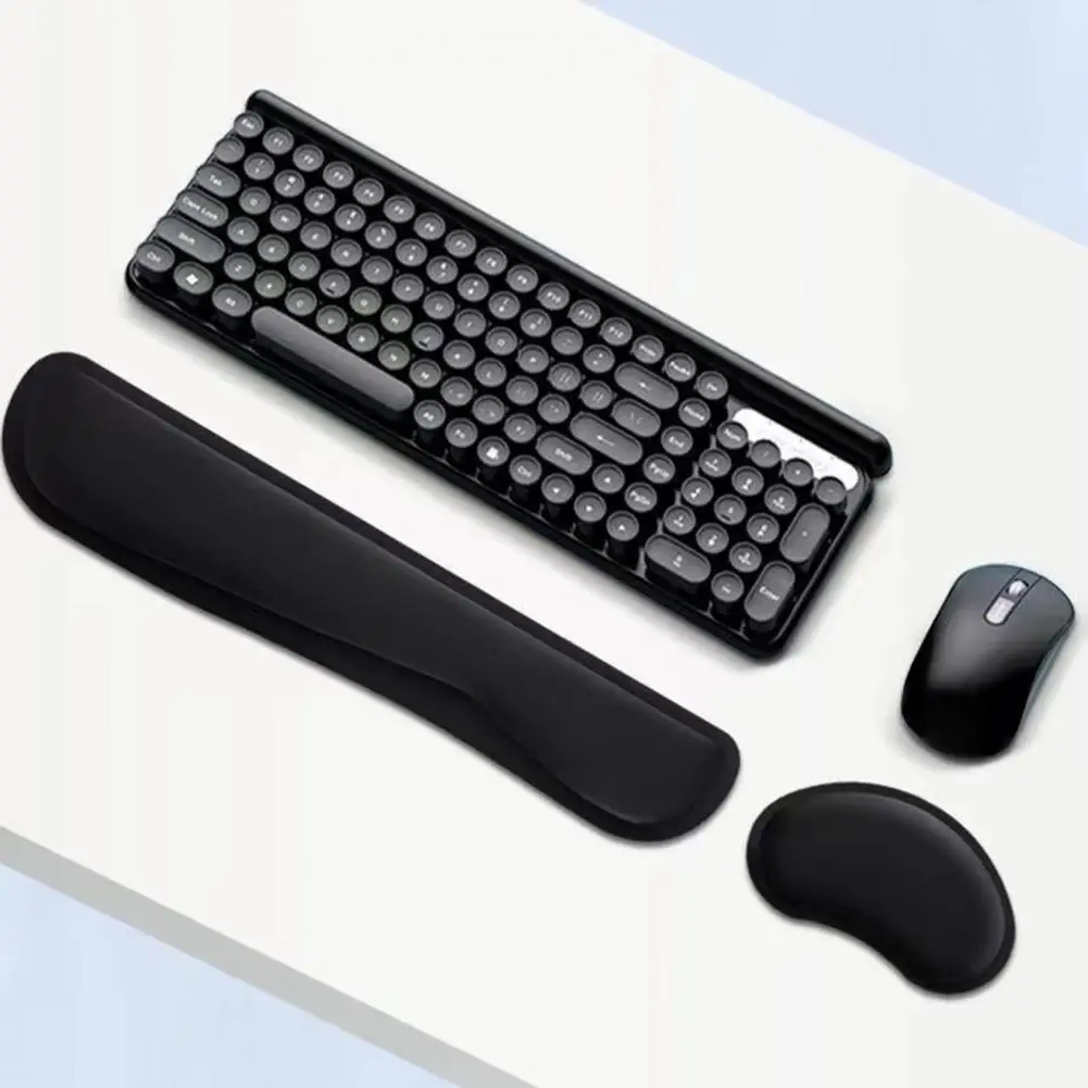 Memory Foam Mouse Pad Set Hand Fatigue Relief Mouse Pad Ergonomic Mouse Pad Keyboard Wrist Set for Pain Relief Easy for Office