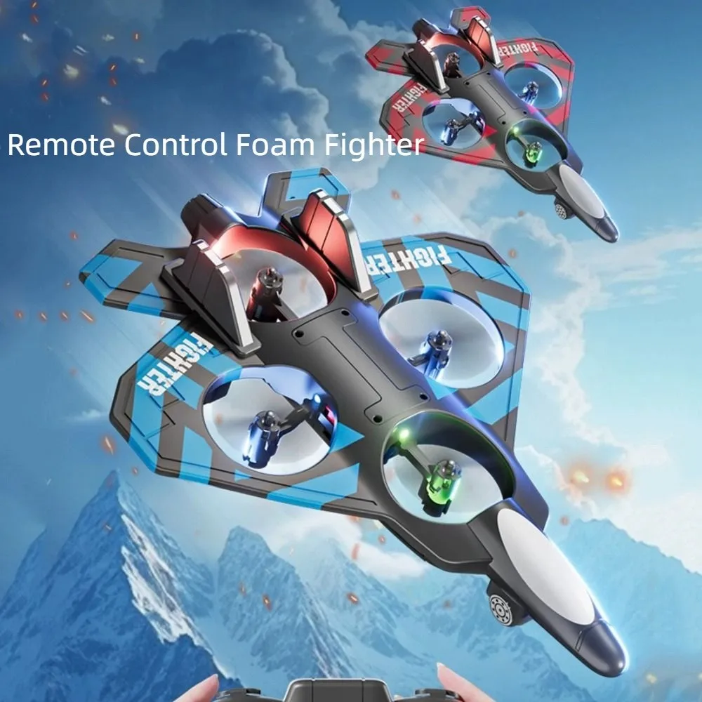 

EPP Foam Remote Control Foam Fighter RC Drones Rechargeable Four Motor Helicopter Toy with Light Durable RC Hobby Jet Plane