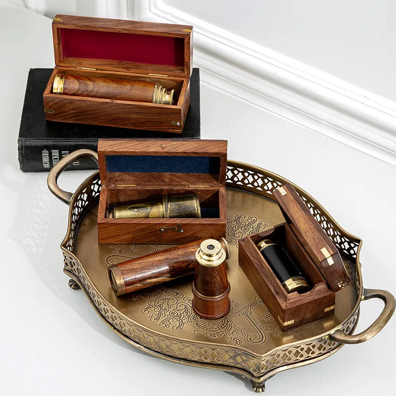 Vintage Nautical Monocular Telescope Portable Decor Gift Ornament