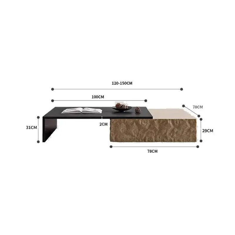 

Modular Table Luxury Coffee Rectangle Neutral Modern Elegant Coffee Table Trendy Design Living Room Coffee Table Furniture