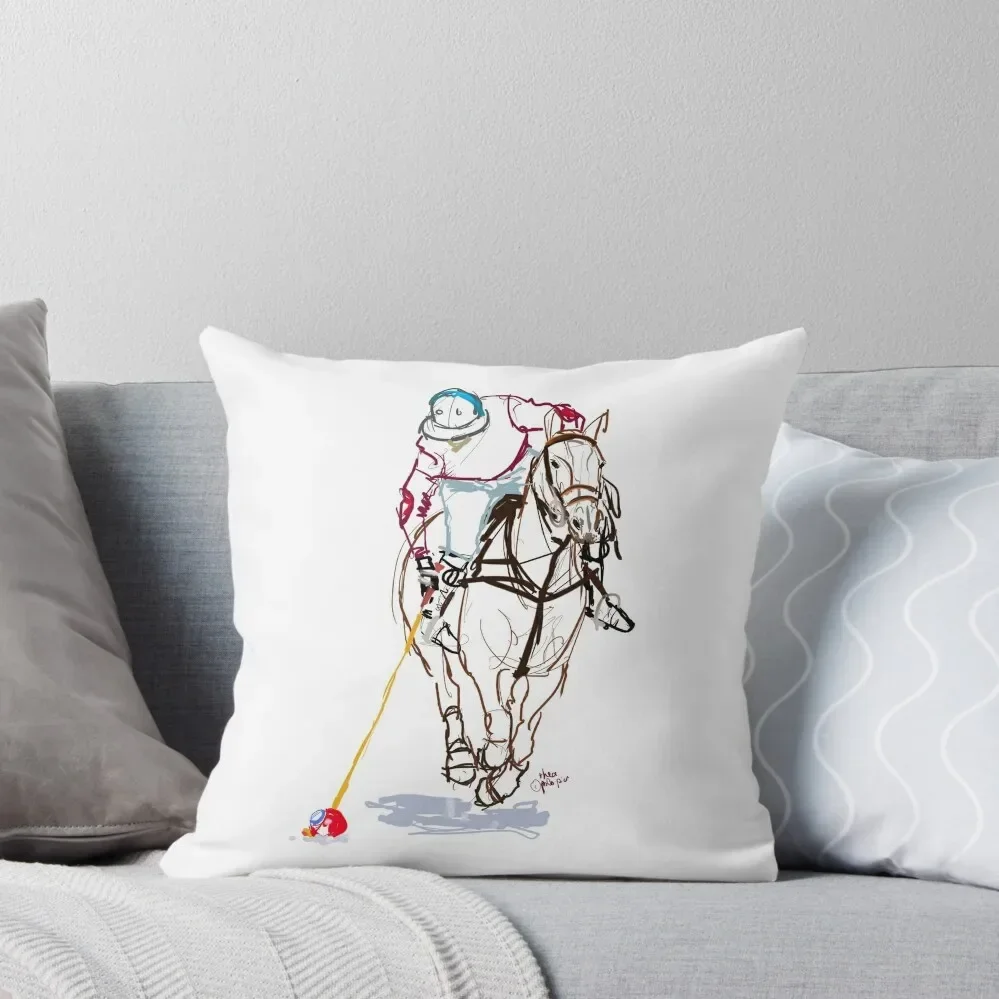 Polo player outlines red Throw Pillow luxury sofa pillows New year Cushions Cover pillow