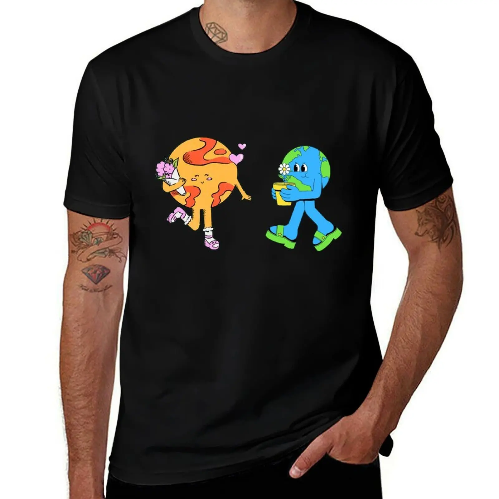 

Planet Earth with Jupiter T-Shirt plain vintage graphic tee Funny t-shirt custom shirt plain white t shirts men