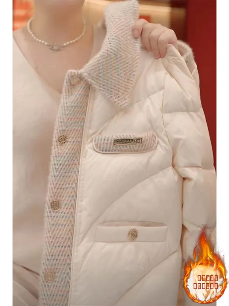 

Autumn Winter Thiened Fluffy Women's Cotton Jaet Stand Collar Outerwear Slimming Loose Fit Faionable Commute Sle