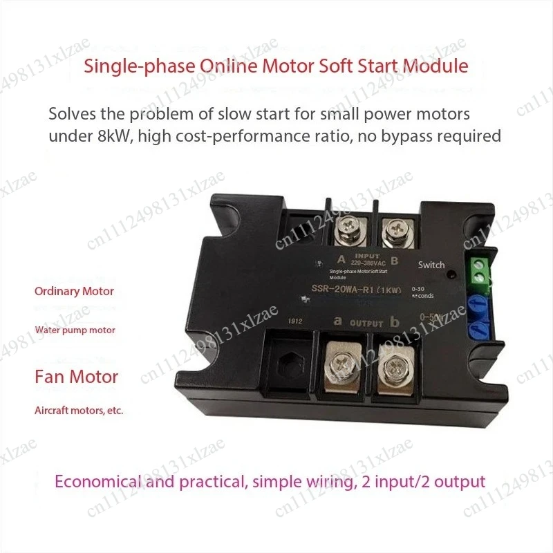 Soft Start Module for Two-Phase Motor - SSR-20WA-R1 Single-Phase Soft Starter for Smooth Motor Operation