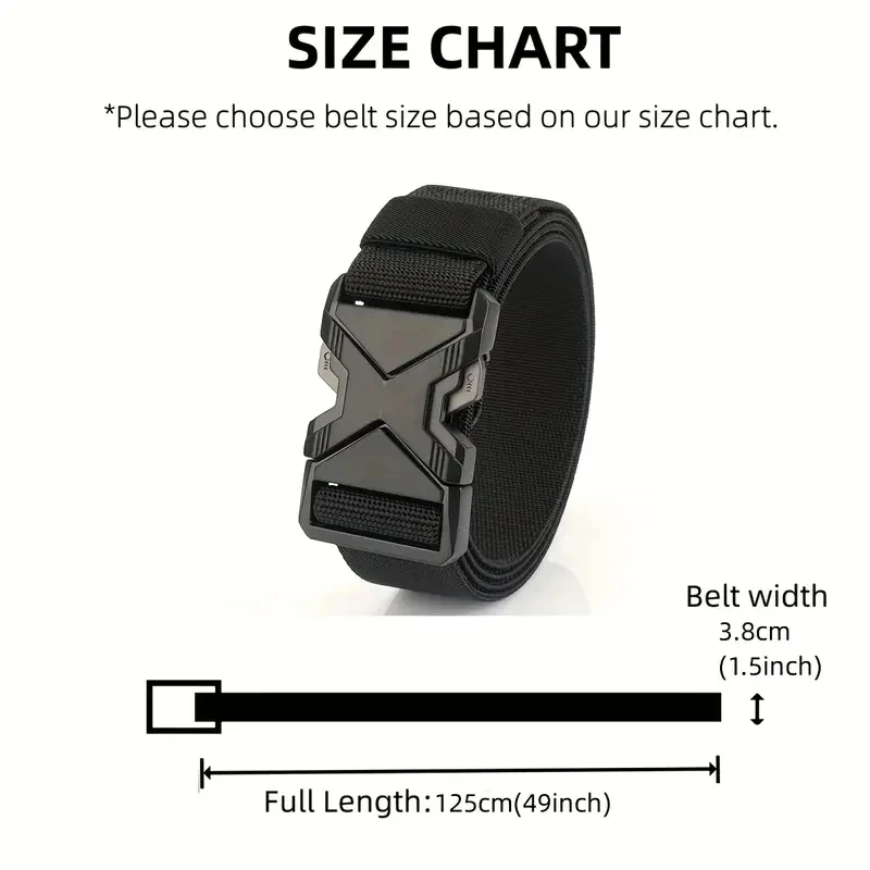 New Quick Release Pluggable Buckle Sports Belt Breathable ElasticMen Belts For Men Elastic Pants Belt