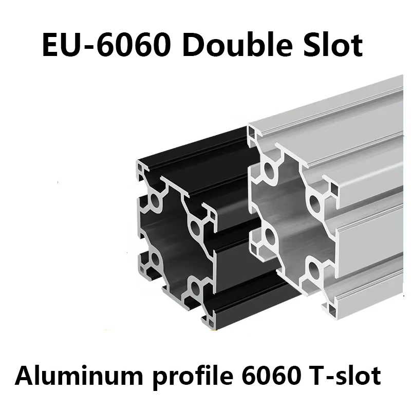 1PCS Double Slot 6060 T-Slot Aluminum Extrusions 60x60mm Anodization Aluminum Profile Frame for CNC Laser Engraving Machine