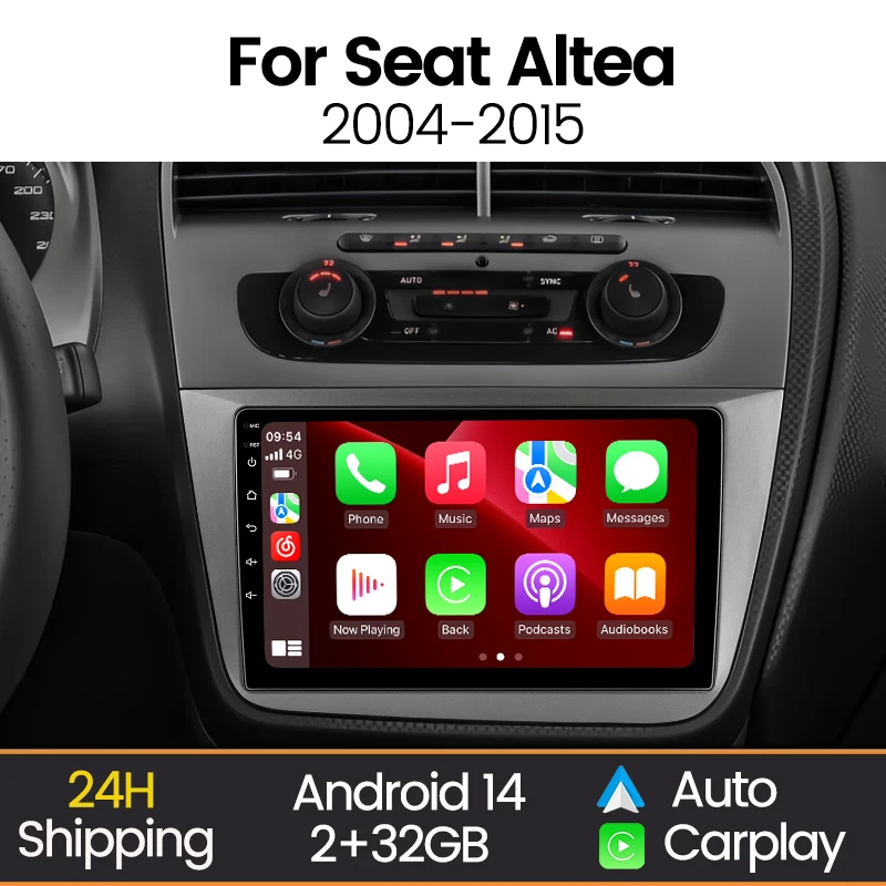

Автомобильный мультимедийный плеер MEKEDE Android Auto с беспроводным Carplay для Seat Altea 2004-2015 Toledo 2004-2009 WIFI BT RDS AUX