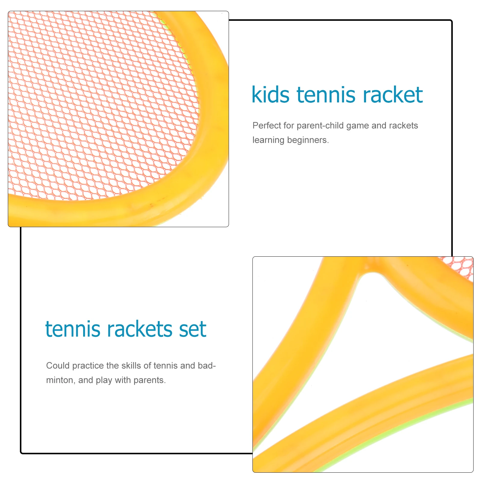 

2pcs Colorful Racket Set Kids Tennis Badminton Outdoor Sports Parent child Games ABS Lightweight Durable Smooth Bezels No Burrs