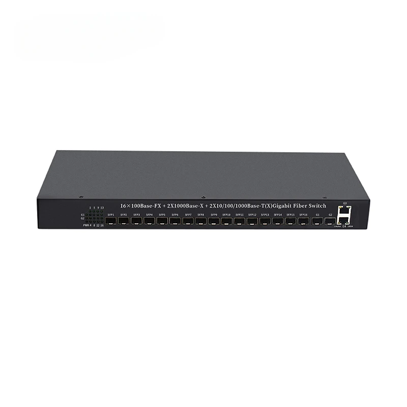 Fiber Optic Equipment 16x10/100Base-Fx +2x1000Base-X+2x10/100/1000Base-Tx 16 SFP Port Fibra Optical Ethernet Switch