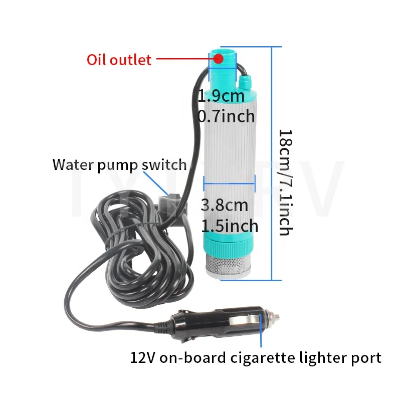 

TYTXRV Caravan Accessories DC12V Aluminum Alloy 30lpm Submersible Pump Fuel Oil Water Pump for Motorhome Camper Travel Trailer