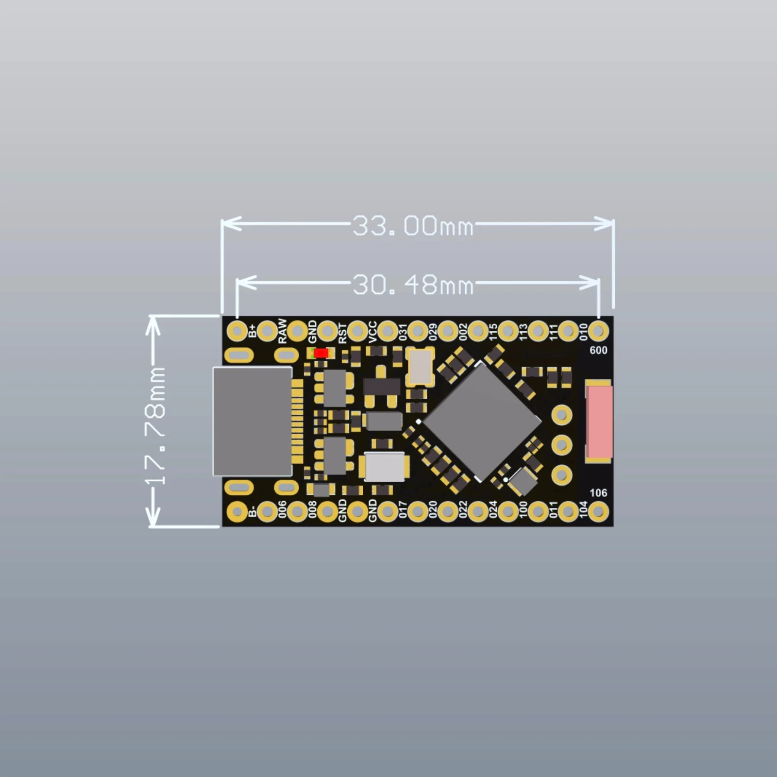 NRF52840 Pro Micro Entwicklungsboard Kompatibel mit Nice Nano V2.0 Bluetooth-kompatibel BLE5.0 Lithium-Batterie-Ladung – Detail 1