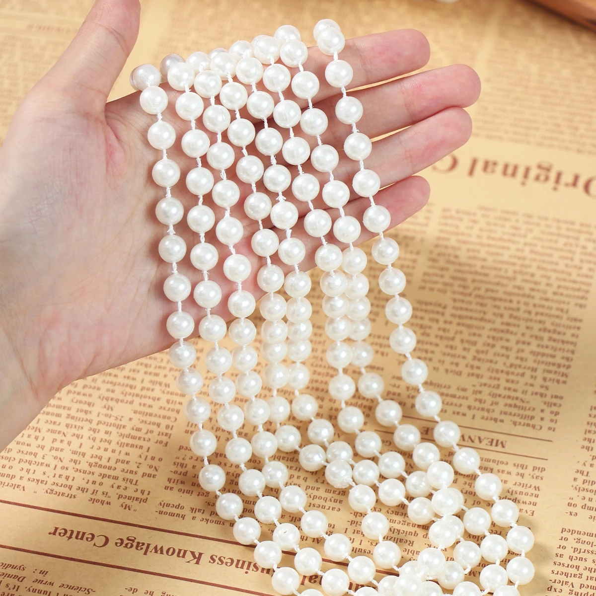 4pcs 80cm White Pearl Chokers Necklace Clavicle Chain For Women Classic Elegant Wedding Neck Vintage Jewelry Love Pendant Gift