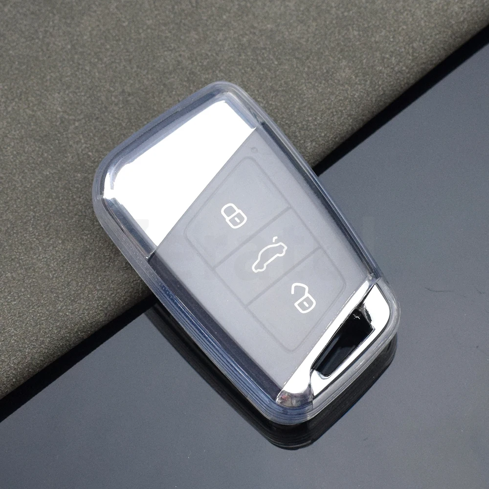 Transparent TPU for VW Volkswagen Magotan Passat B8 Skoda Superb Kodiaq A7 Car Key Case Cover Shell Fob Holder Accessories view 6