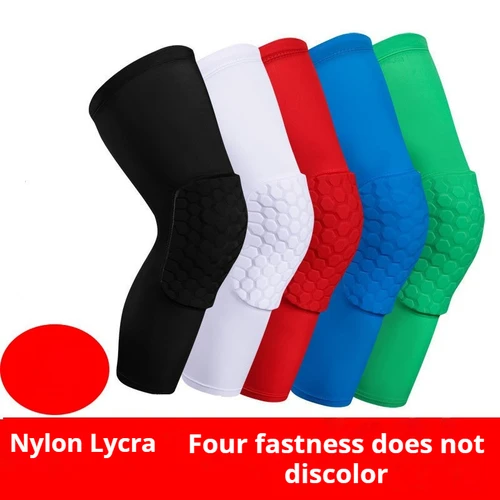 농구 무릎 패드 스포츠 벌집 제조 업체, 통기성 나일론 라이크라 다리 무릎 달리기 성인 훈련 