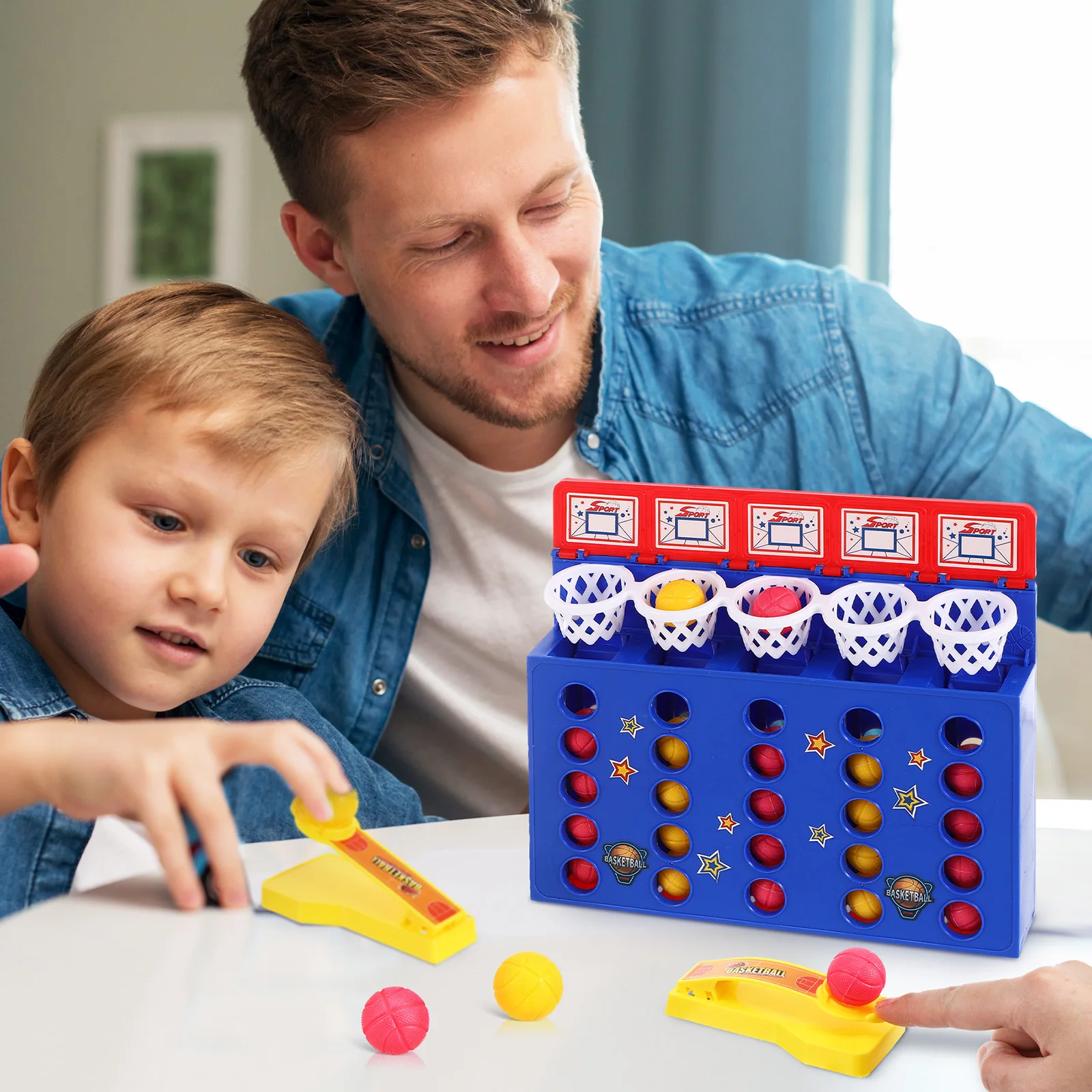 

1 Set Mini Finger Basketball Desktop Tabletop Hoop Portable Indoor Sport Office Classroom Party Flick Game Board Game For Kids