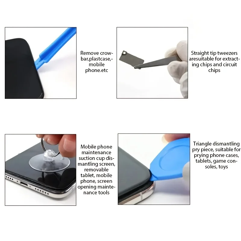 Kit de Herramientas de Reparación para Teléfono y Laptop 25 en 1 con Destornillador de Precisión, Palancas y Ventosas para iPhone Samsung Xiaomi PC 5