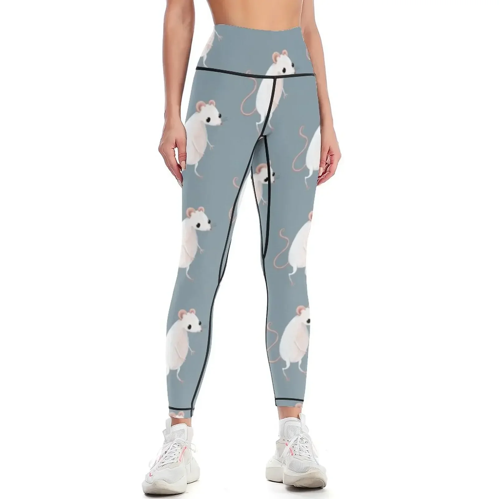 

Cute little white mouse Leggings gym's clothing Fitness clothing workout shorts active wear Womens Leggings