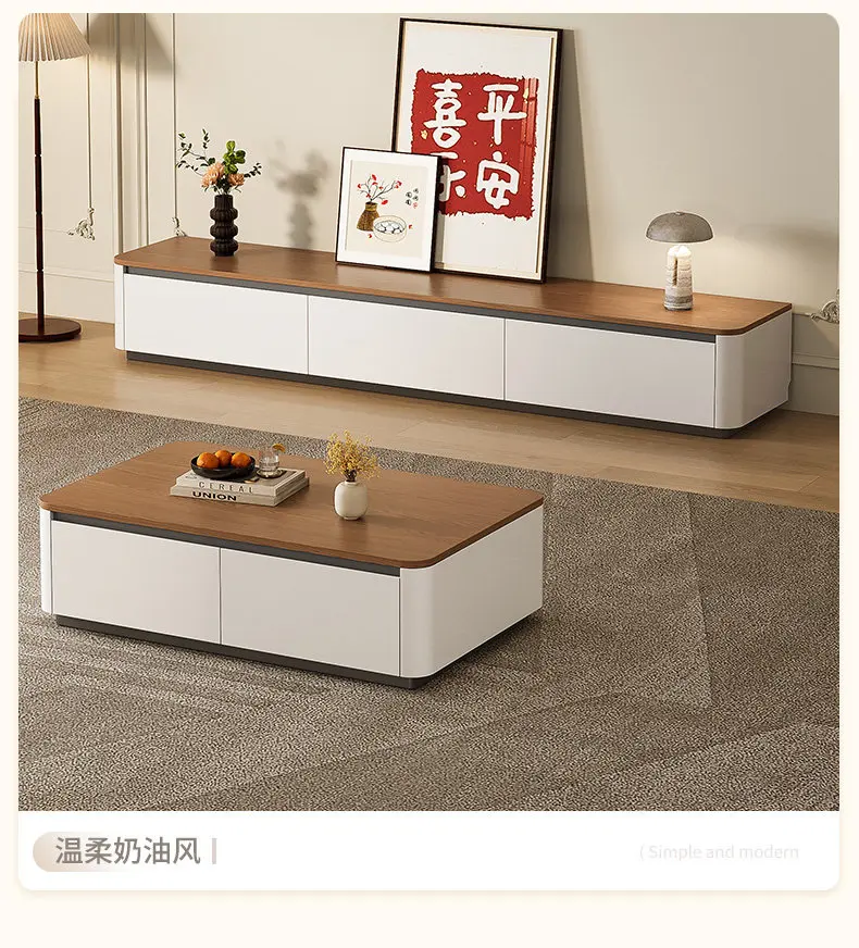 YJQ floor TV cabinet coffee table combination living room home antique TV cabinet