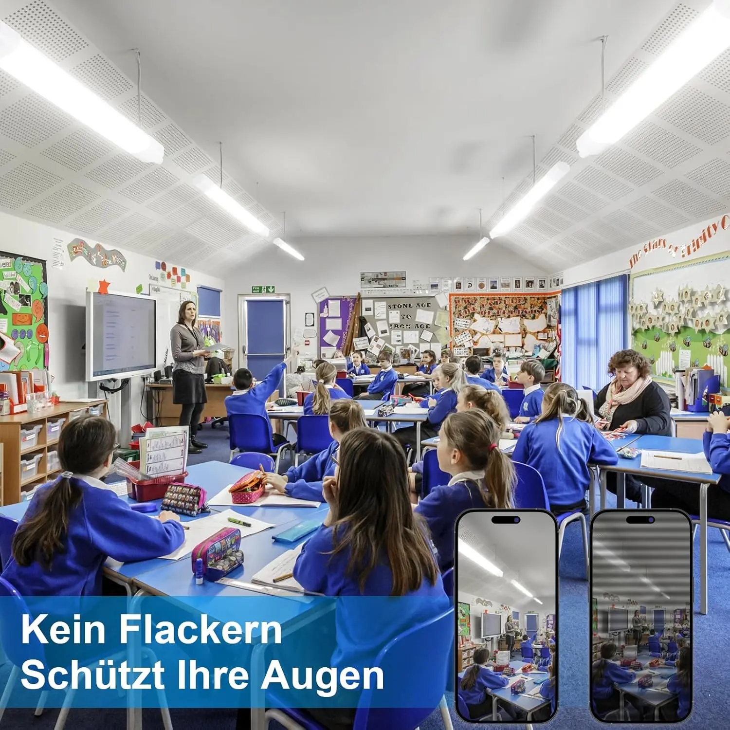 LED-Deckenleuchte mit Bewegungssensor 120 cm, 36 W, 4000 K, IP65 wasserdicht, LED-Röhre für Keller und Werkstatt – Detail 3