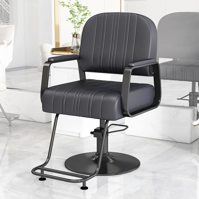 Hair salon chair Internet celebrity barber shop chair Hair salon special stainless steel armrest lifting rotating light luxury h