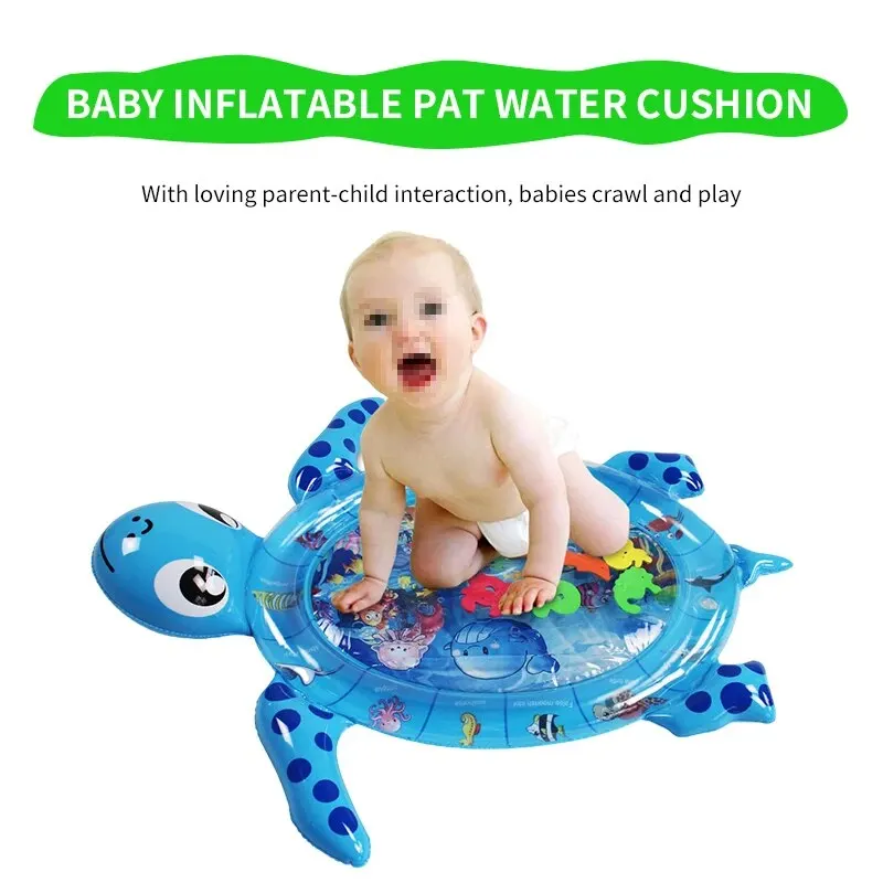 

Kids Inflatable Water Mat Turtle Shape Stomach Fun Water Mat Summer Ice Pat Childrens Summer Gift