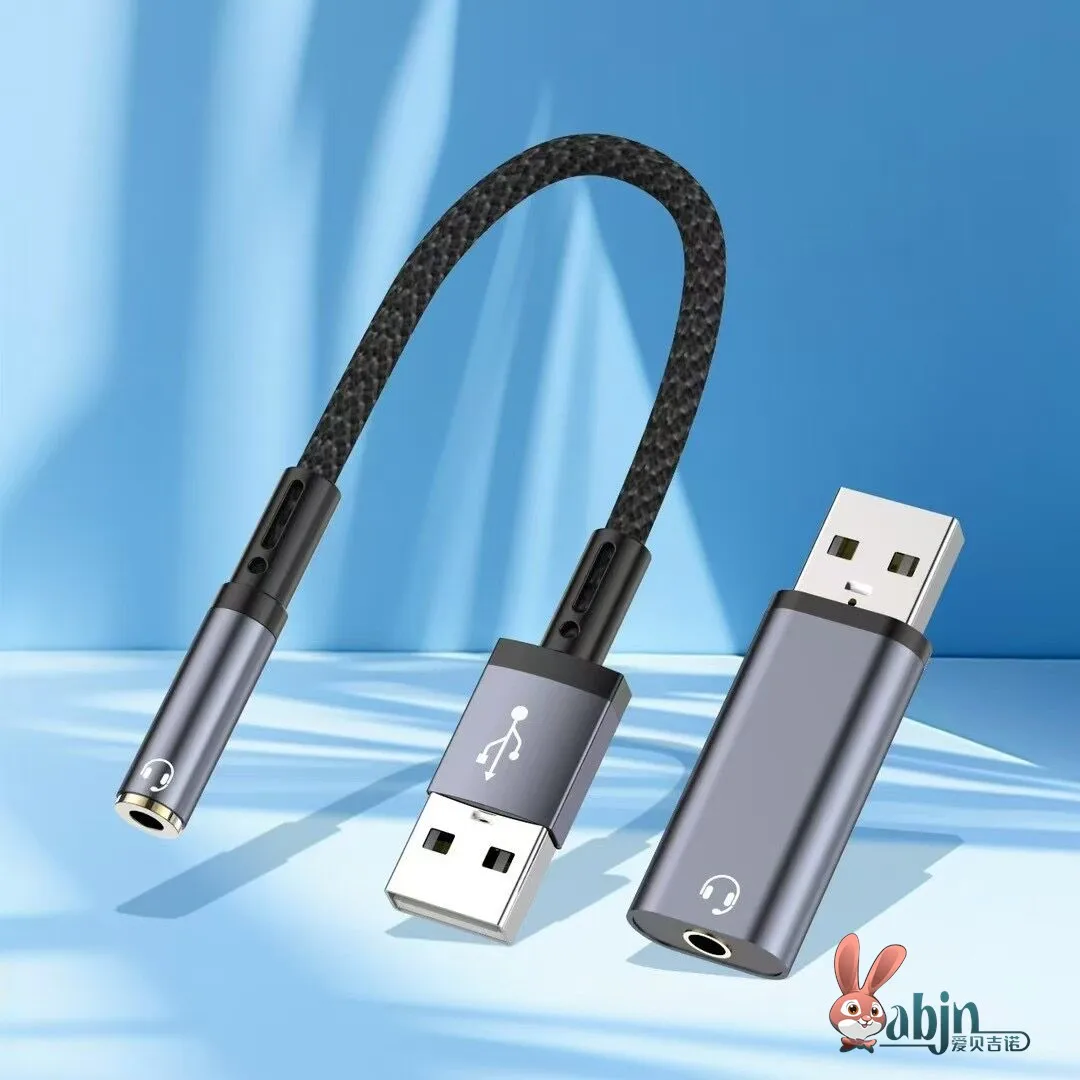 Adaptador Conversor de Áudio 2 em 1: Interface de Placa de Som para Fone de Ouvido e Microfone para Laptop e Computador de Mesa