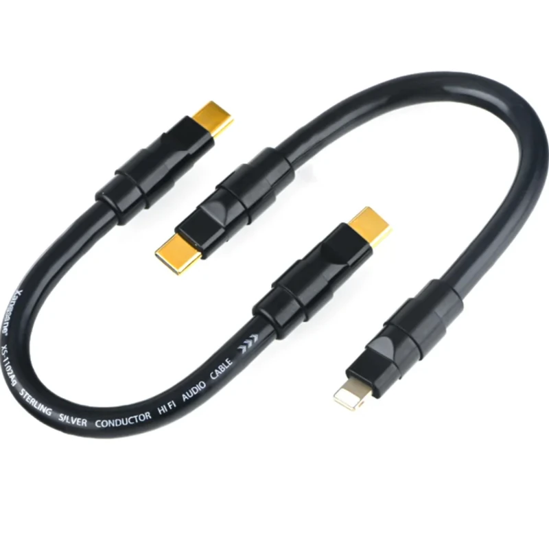 

Pure Silver Decoding OTG Cable Type-C To Lightning Audio Line for CD Player DAC Amplifier