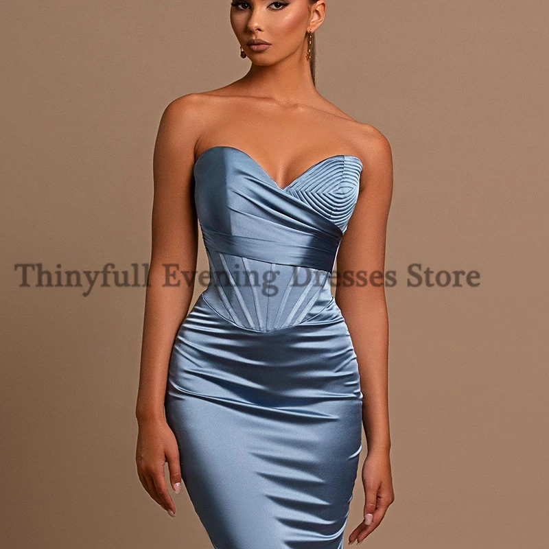 Thinyfull 2023 Mermaid Prom Dresses Sexy Sweetheart Evening Cocktail Party Prom Gowns Saudi Arabia Dubai Floor Length Plus Size