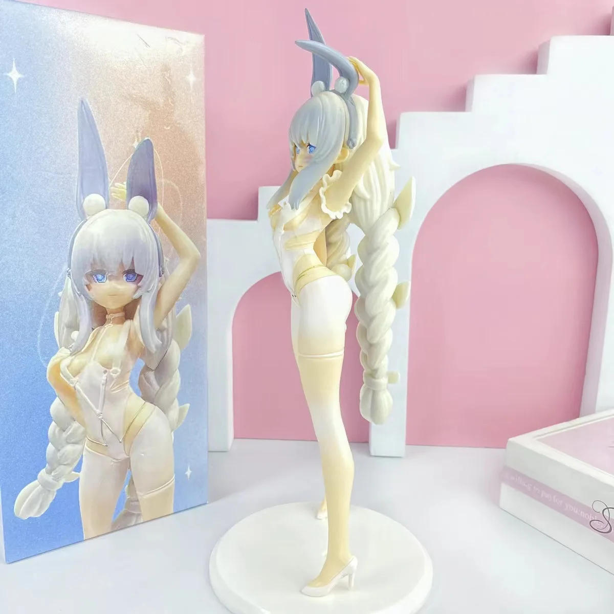 26CM Anime Game Azur Lane Le Malin Manjuu Figure 1/6 Listless Lapin Ver Lazy White Rabbit Model Toy Gift Action Figure