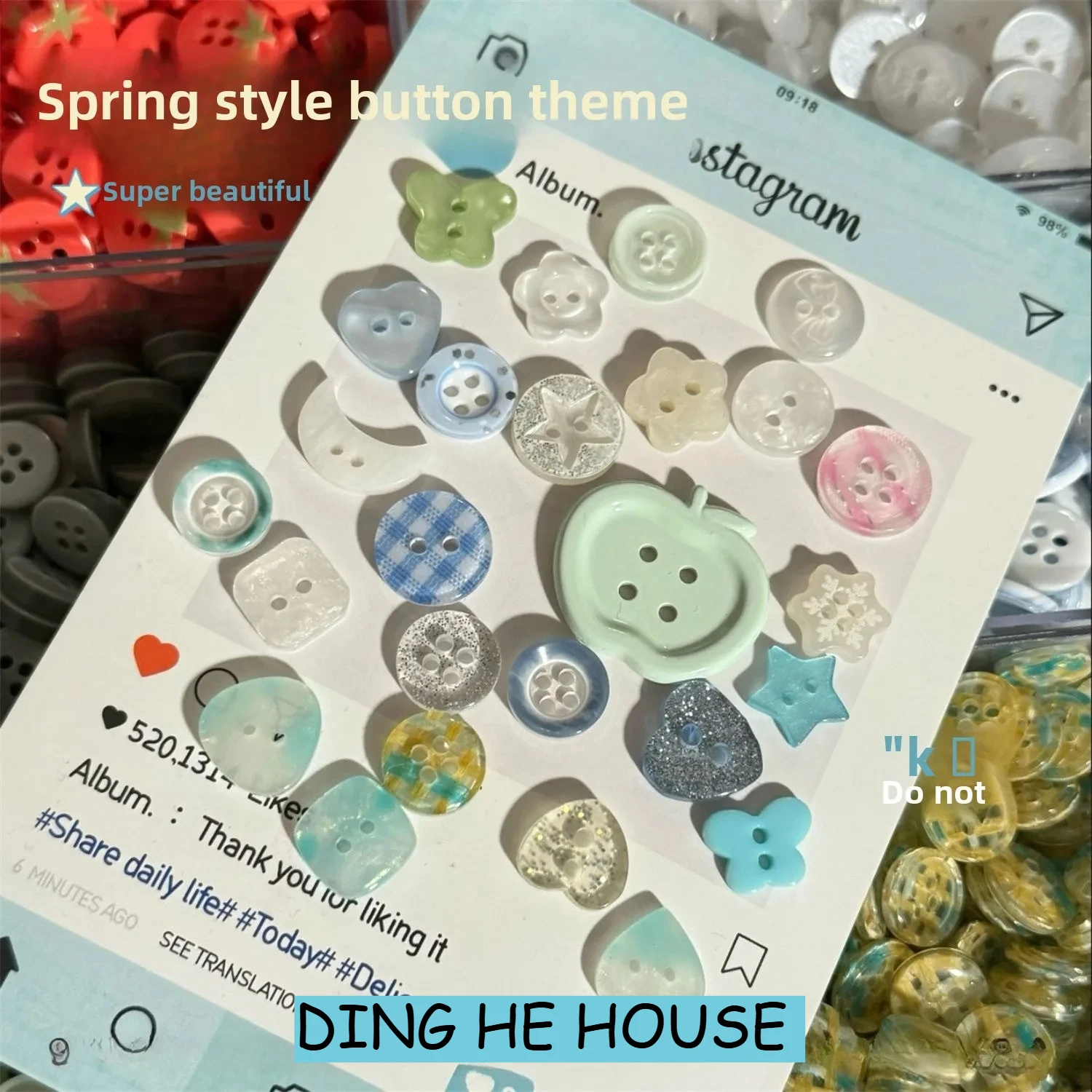 

10/20pcs Spring Series Buttons Mixed Color 2/4-hole Sewing Clothes Accessories Crafts Scrapbooking DIY Decorative Materials