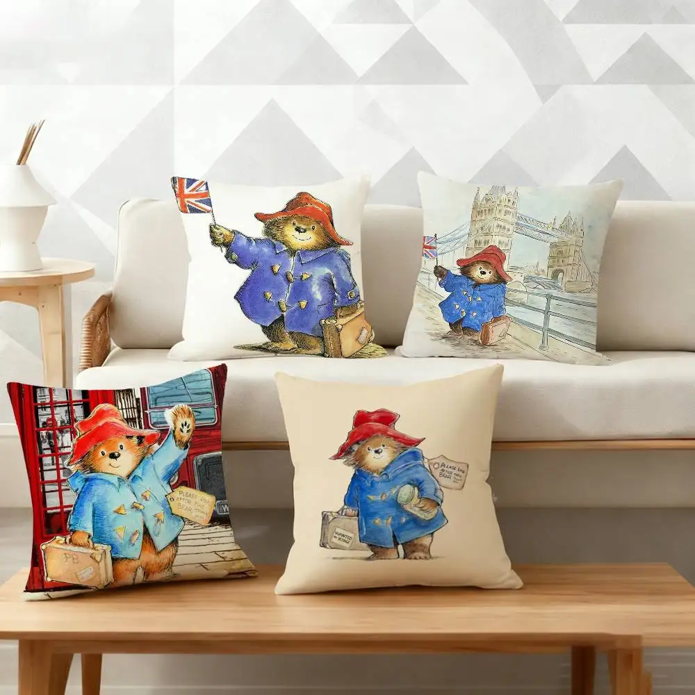 

Cute P-Paddingtons Bear Pillow Case for Sofa Living Room Home office Decor Protective Cover