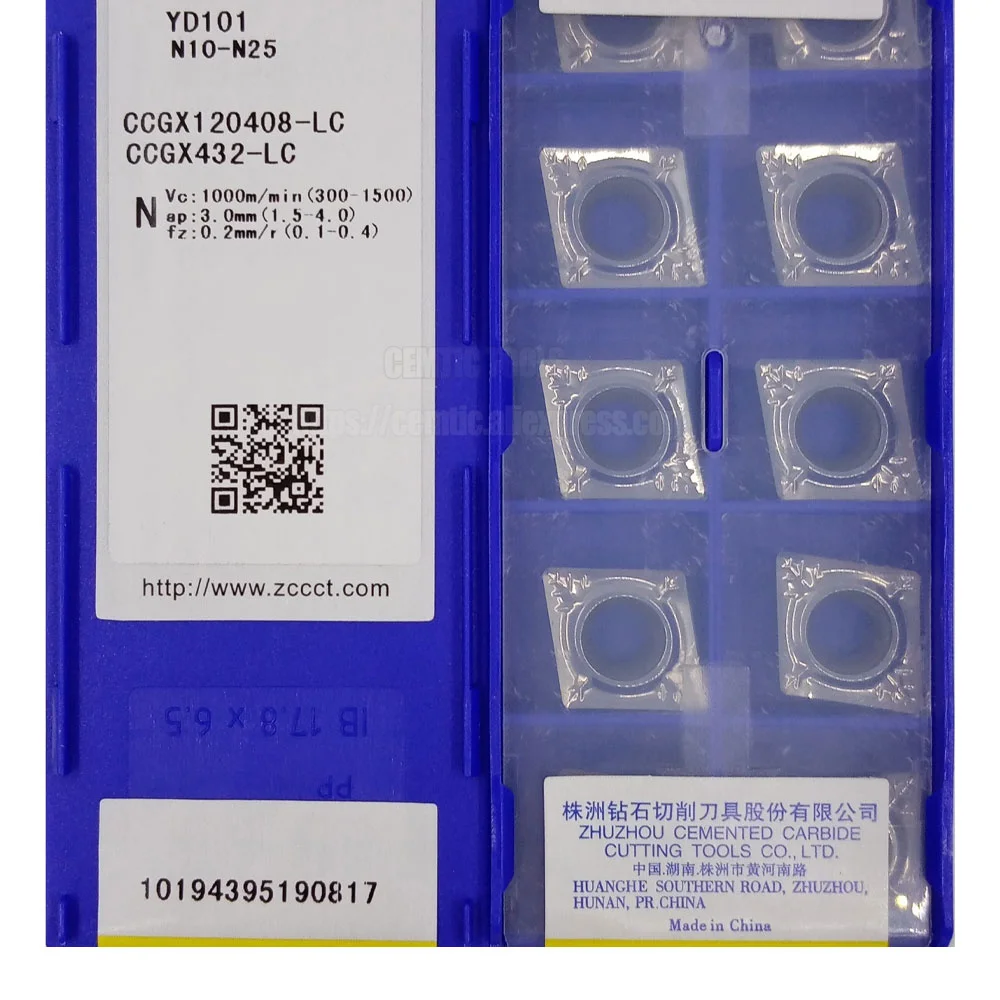 

CCGX 120408 -LC (10 шт./лот) YD101 ZCC CCGX 120408 Токарная вставка из цементированного карбида LC для алюминиевого сплава