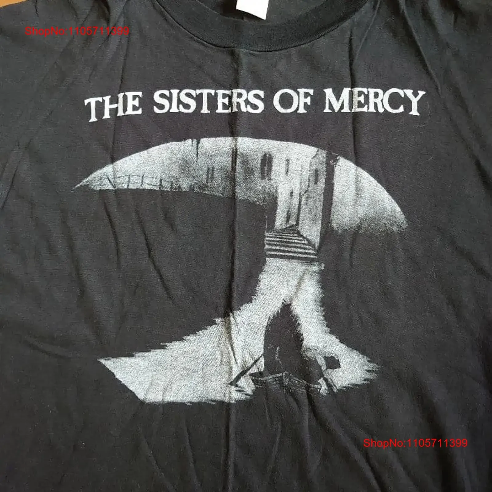Vtg The Sister Of Mercy rock band 90s Rare Design Black T shirt NH25493 long or short sleeves vintage Washed designer clothes