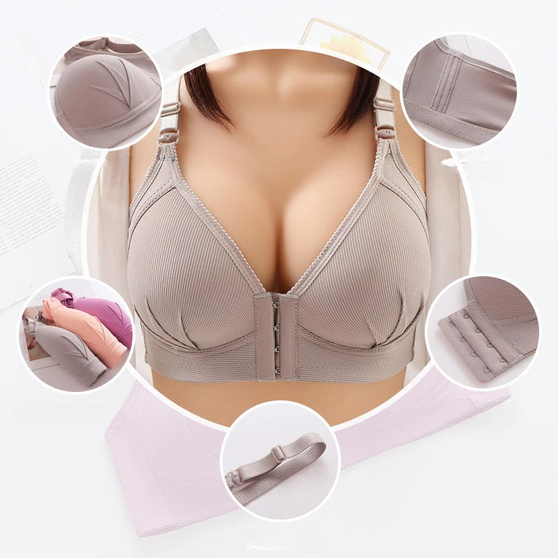 New Front Closure Posture Corrector Lift Up Bra Women Push Up Cross Back Underwear Shockproof Sports Support Fitness Vest S-3XL