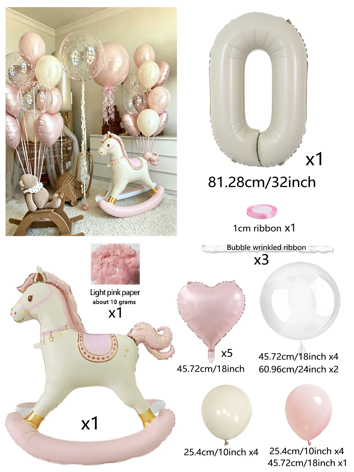Roze Trojan Ballon Set Roze Shake Horse Folieballon Roze Hartballon voor Verjaardagsfeestje Douche Feestdecoratie Ballon
