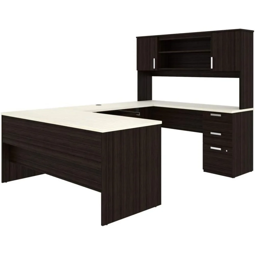 U-Desk with Base and Tray, Multifunctional U-Desk Workstation for Home Office